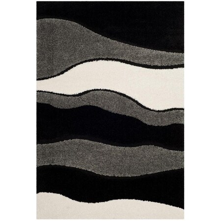 Safavieh 2 ft. 3 in. x 5 ft. Shag Power Loomed Accent Area Rug; Grey & Black SG475-8090-25